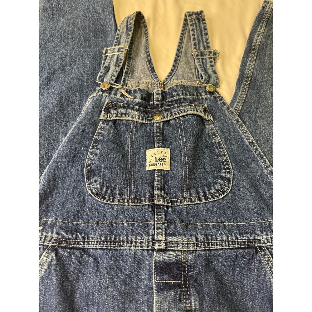 Vintage Lee Riveted Dungarees Denim Overalls - Picture 13 of 14